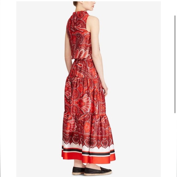 Ralph Lauren NWTs Red Paisley Maxi Dress. 👗 ❤️ - Picture 3 of 9